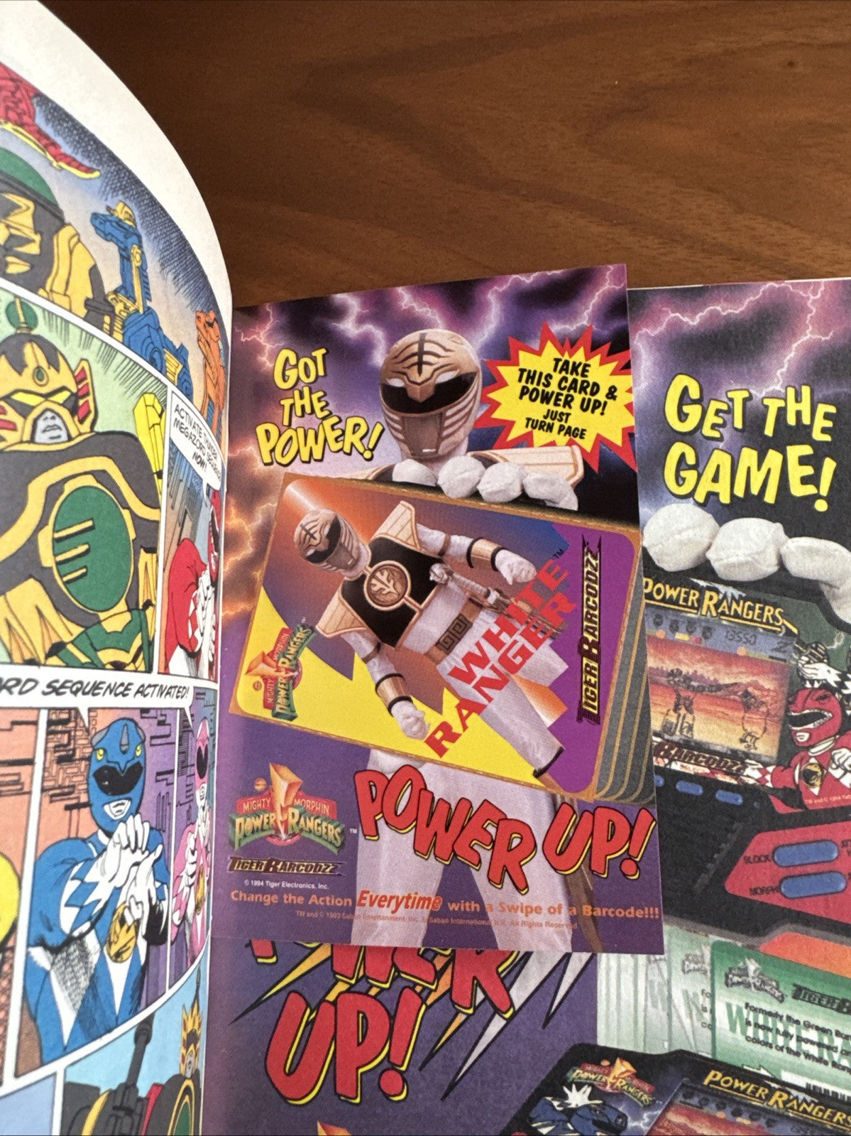 Mighty Morphin Power Rangers # 1 White Ranger Card Attached VFNM