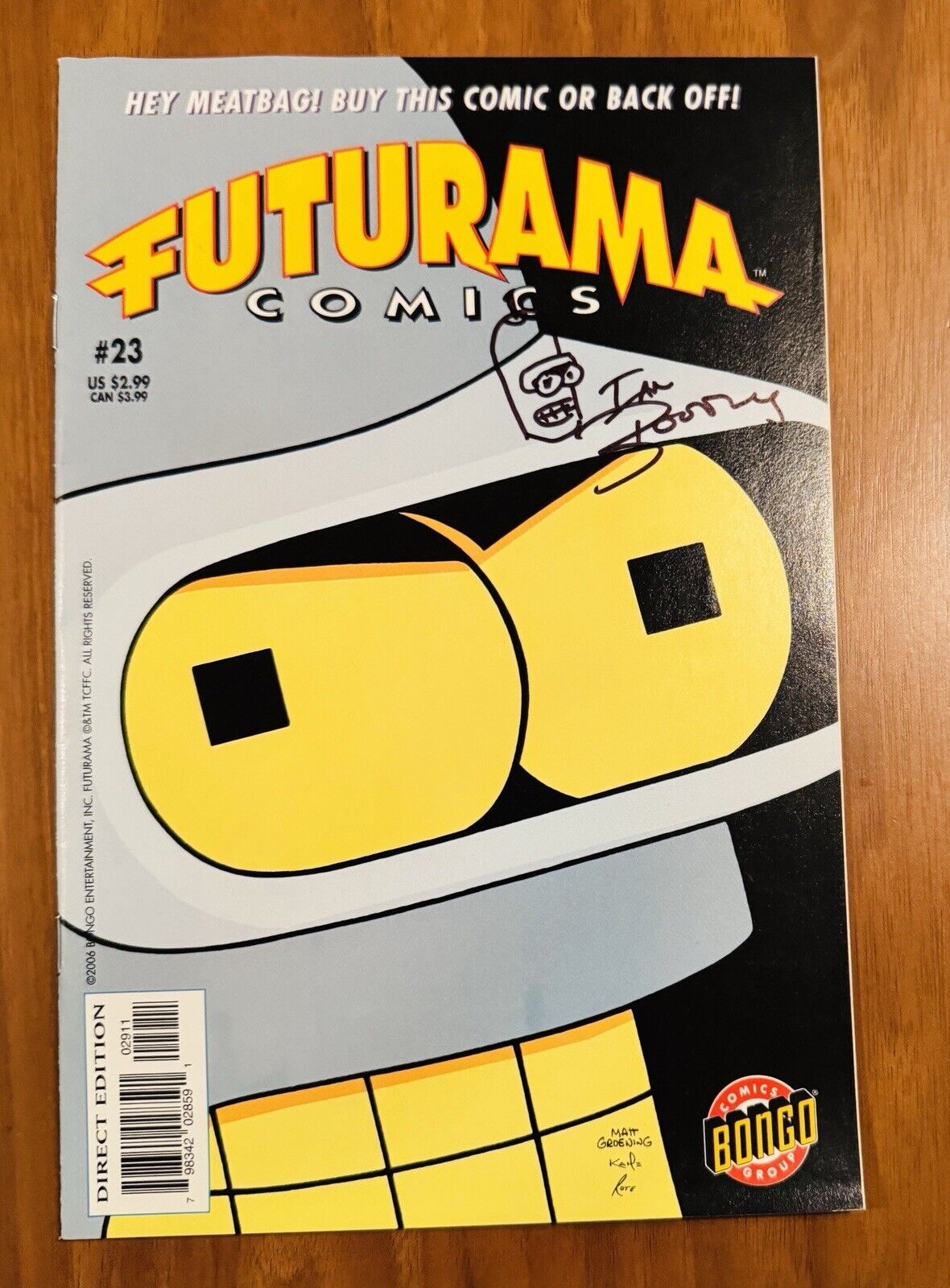 Futurama Comics #23 VF+ 8.5 Signed By Writer Ian Boothby w/sketch