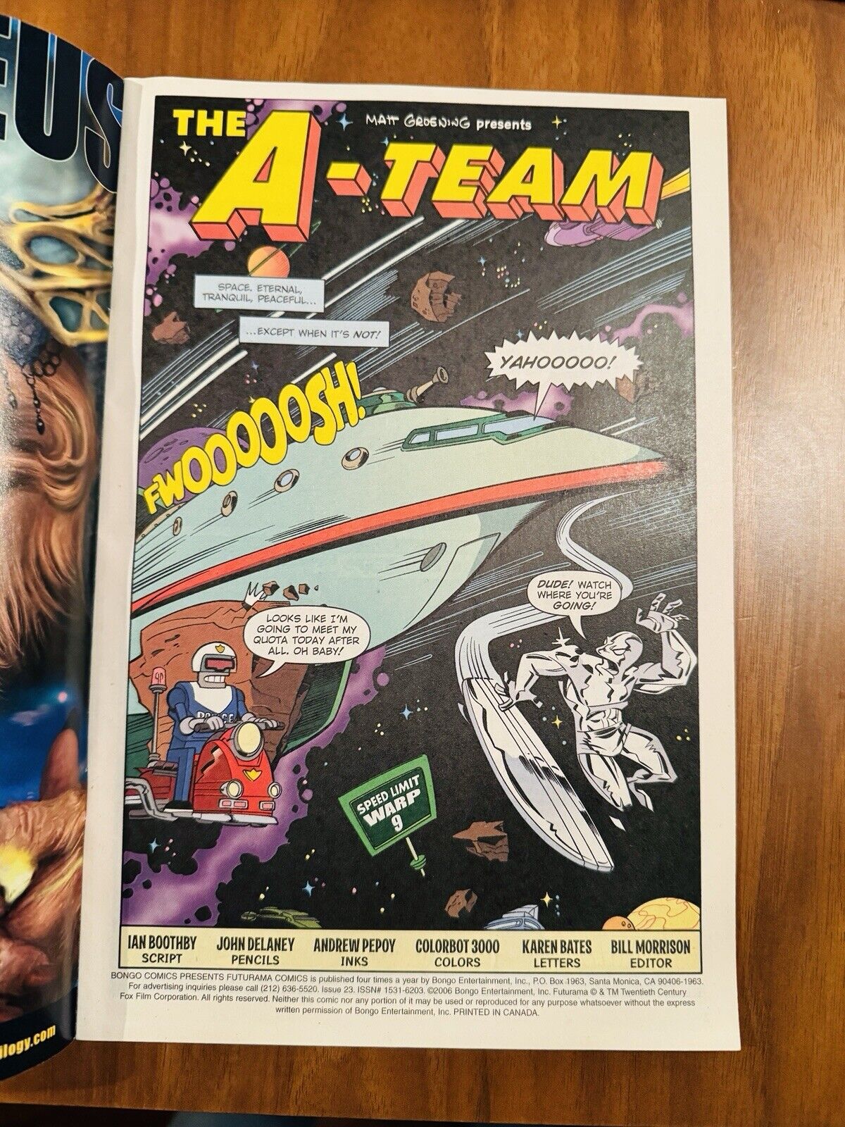 Futurama Comics #23 VF+ 8.5 Signed By Writer Ian Boothby w/sketch