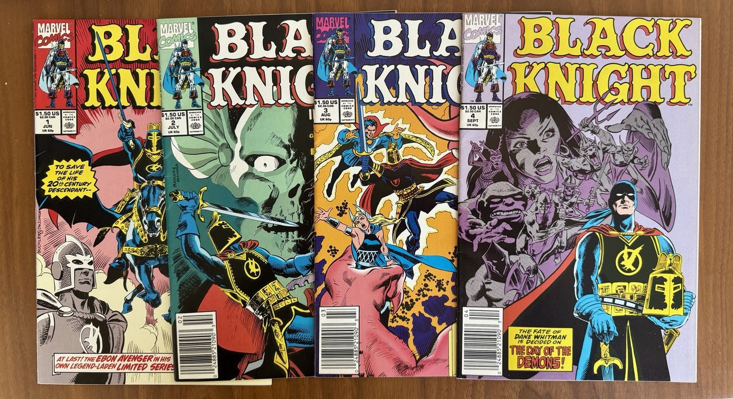 Black Knight #1 - 4 - 1st Solo Title Newsstand Variant High Grade Marvel 1990