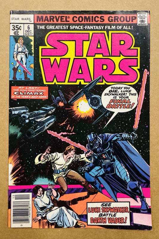 Star Wars # 6 (Marvel)1st Full App Wedge Antilles 1977 Fine 6.0