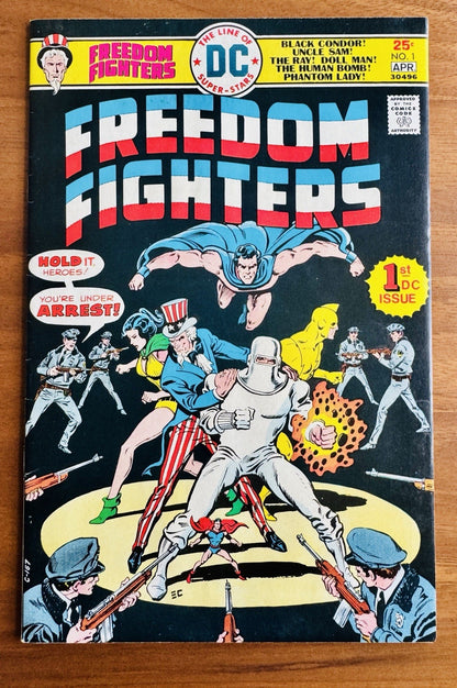 Freedom Fighters #1  - 1st Silver Ghost  Fine+ 6.5