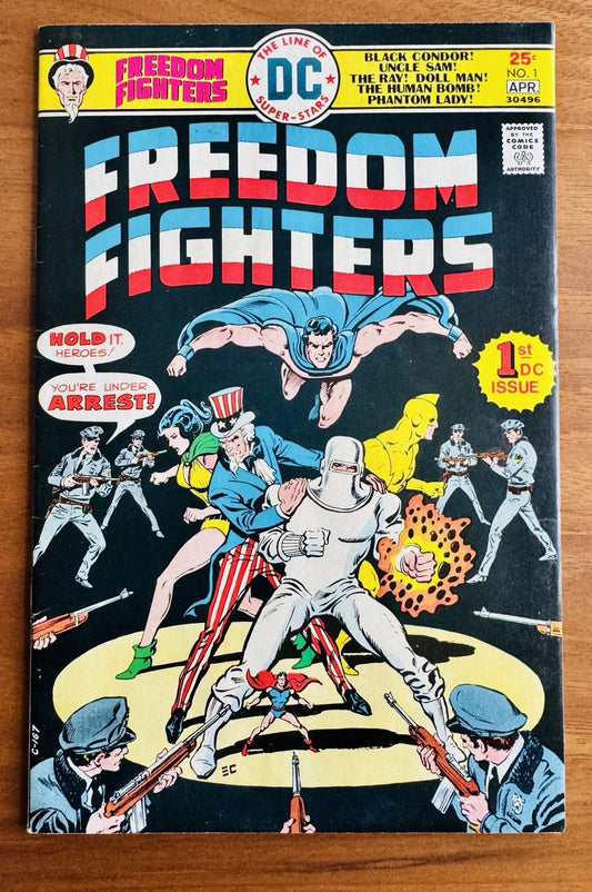 Freedom Fighters #1  - 1st Silver Ghost  Fine+ 6.5