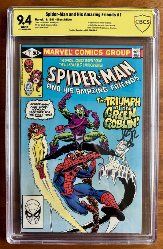Spider-Man & His Amazing Friends #1 CBCS 9.4 - Signed by  John Romita, Jr.