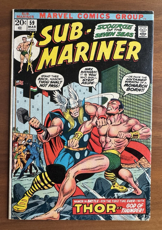 Sub-Mariner #59 Fine 6.0 1st Battle with Thor