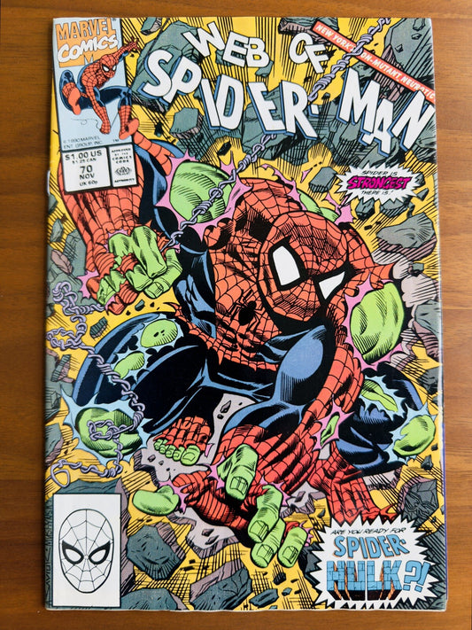Web of Spider-Man #70 1st app Spider-Hulk F/VF