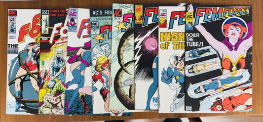 Femforce Lot of 8 Issues GGA VF (1985 AC Comics)