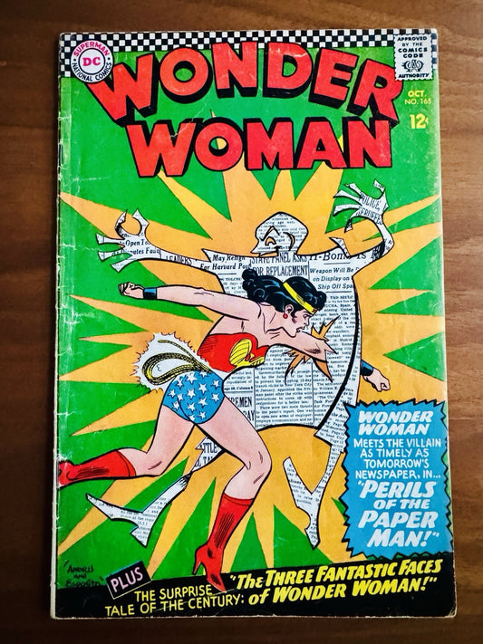 Wonder Woman 165 F/VF DOUBLE COVER 1st app Paperman